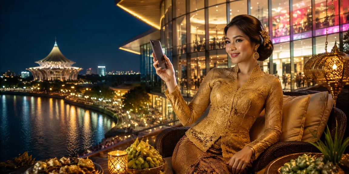 Pengguna di Kuching membuat deposit vape69 dengan pakaian kebaya untuk mengumpul mata VIP