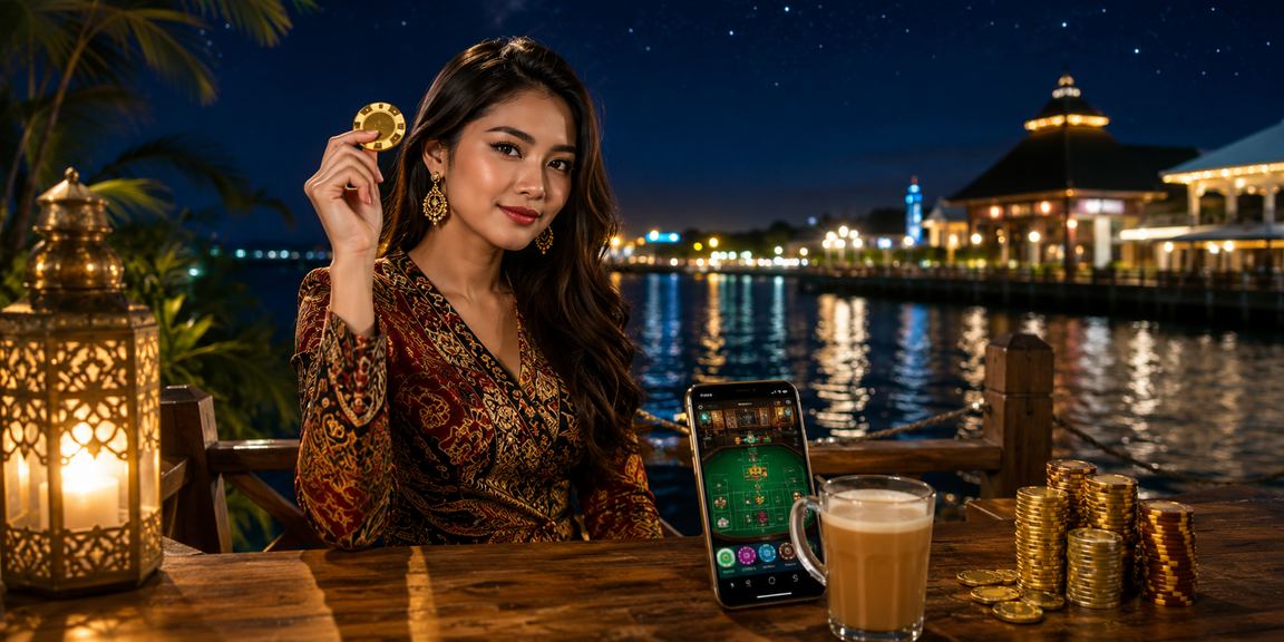 Pemain VIP Malaysia menikmati permainan Blackjack online dengan pakaian batik di vape69