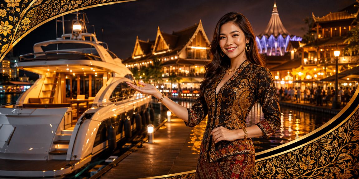 Pengguna di Sarawak membuat deposit ke akaun vape69 melalui telefon pintar dengan pakaian batik